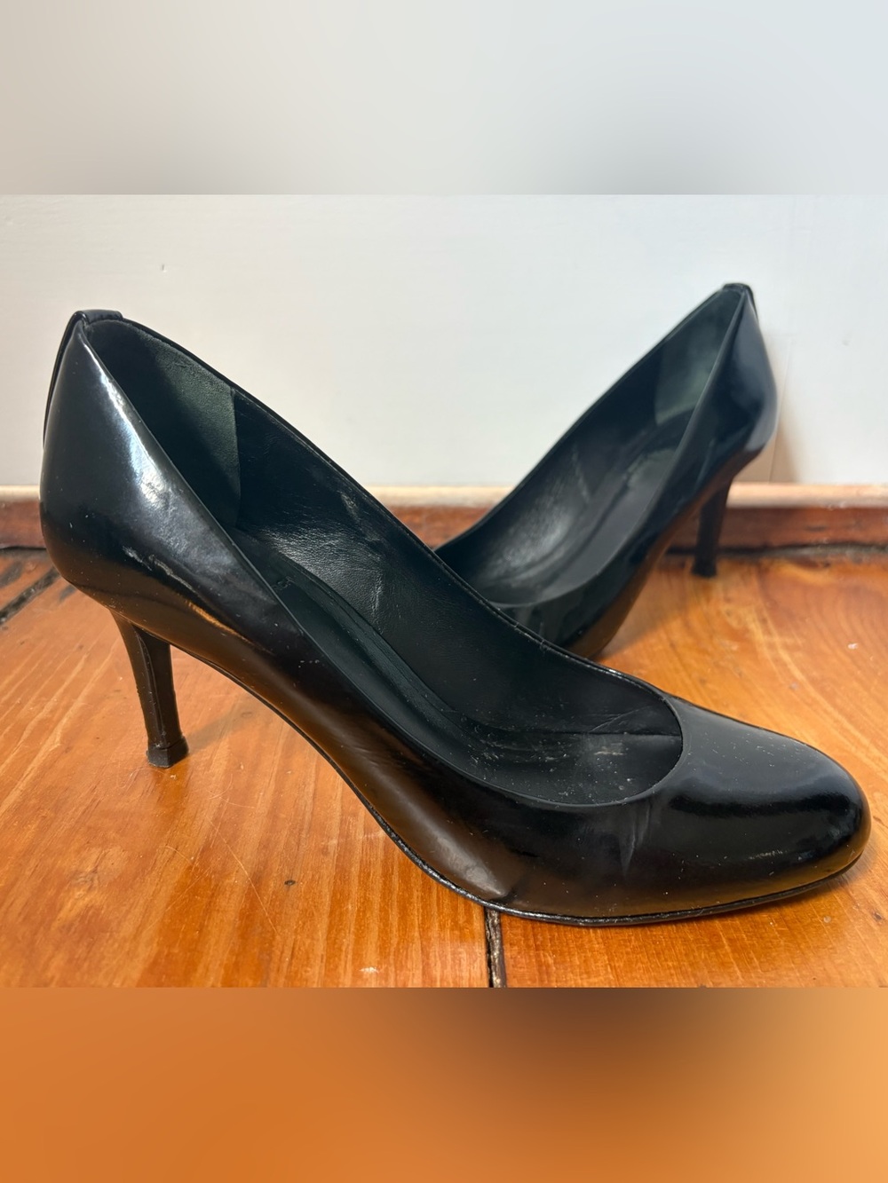 Tory Burch Patent Leather Rounded Toe Heels Black, Women’s Size 8 Office Work